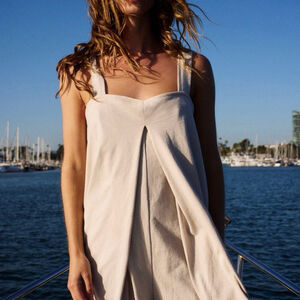 Free People Nichola Romper Size Large NWT Pumice Stone